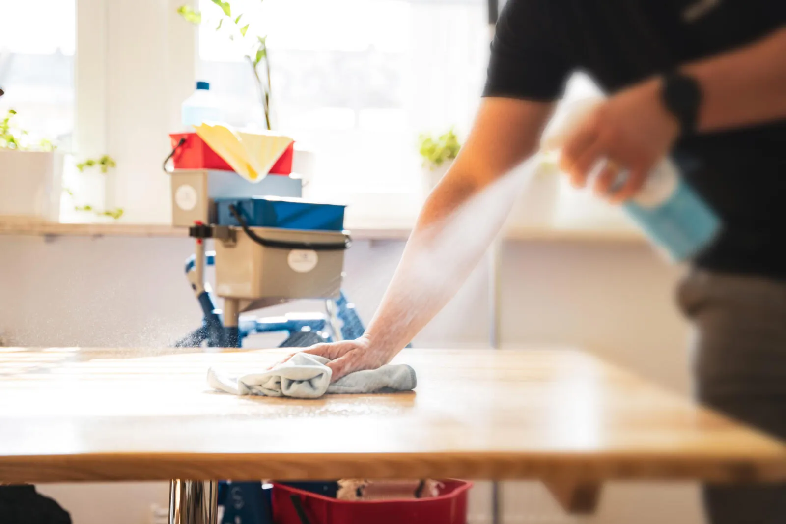 Professionelle Reinigung eines Innenraums